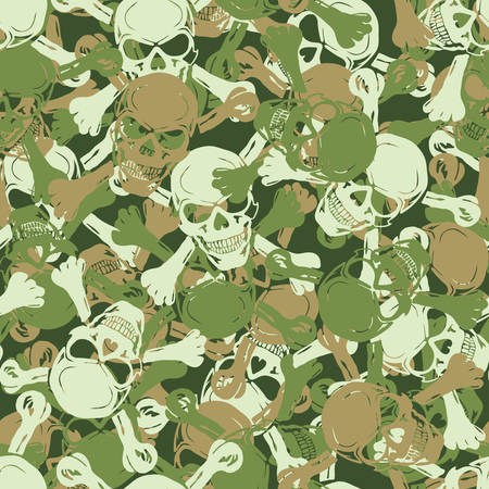 Vector. Seamless skull camouflage patternのイラスト素材
