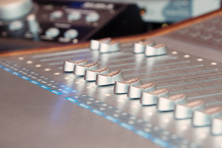 sound mixer with blurry background