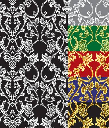 Vector  Seamless damask patternのイラスト素材