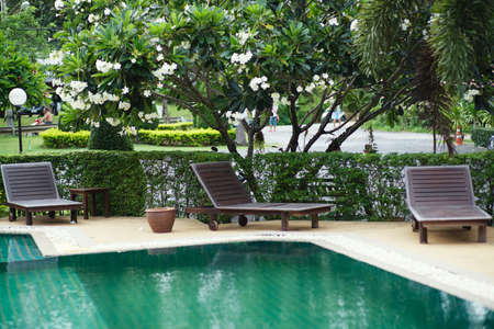 Outdoor resort pool in asia tourist islandsのeditorial素材