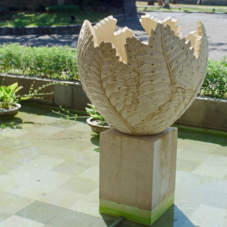 Fountain in backyard, gardening designの写真素材