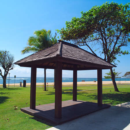Canopies for massage on a beach in Baliの写真素材
