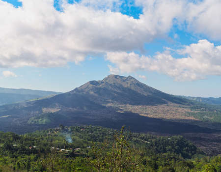 Beautiful landscape with a Batur volcano and lake. Bali. Indonesiaの写真素材