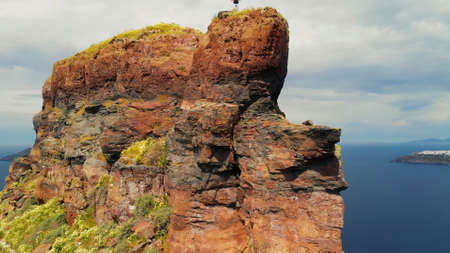 The picturesque and charming island of Santoriniの写真素材