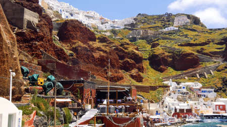 The beautiful and charming island of Santoriniの写真素材