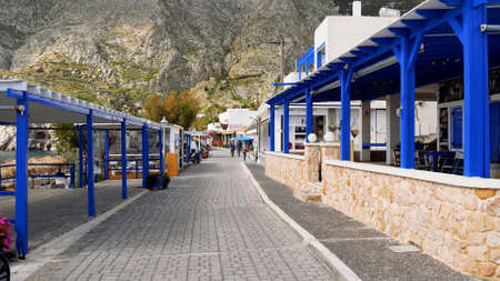 The beautiful and charming island of Santoriniのeditorial素材