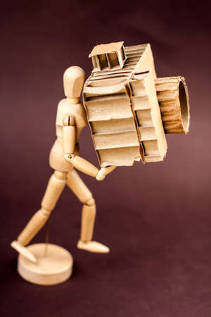 A cardboard camera and an artist\\の写真素材