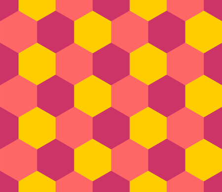 Multicolored hexagons seamless pattern. Vector drawing.