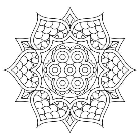 Template for card or invitation with golden gradient floral mandala and place for text. Vector image.のイラスト素材