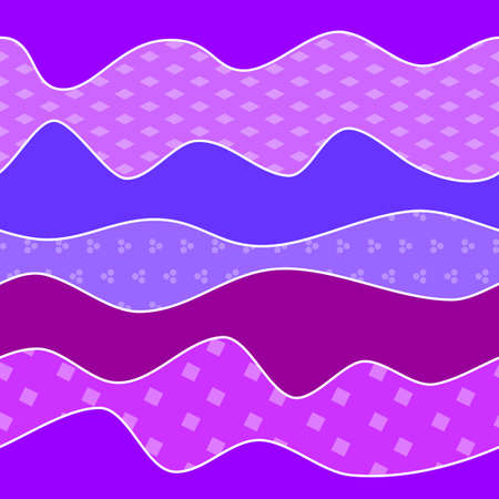 Bright wavy seamless pattern with geometric shapes. Vector image.のイラスト素材