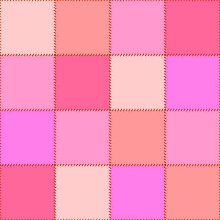 Beautiful simple patchwork of squares in pink tones. Vector design.のイラスト素材