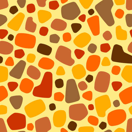 Seamless pattern with beautiful multi-colored stones on yellow background. Vector image.のイラスト素材