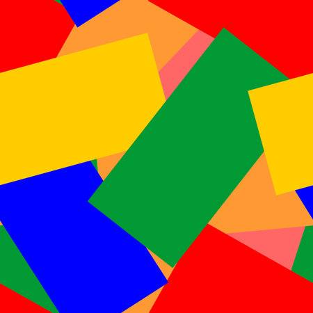Seamless background with abstract pattern of overlapping colorful rectangles. Vector image.