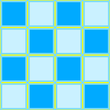 Seamless patchwork pattern of squares in different shades of blue. Vector image.