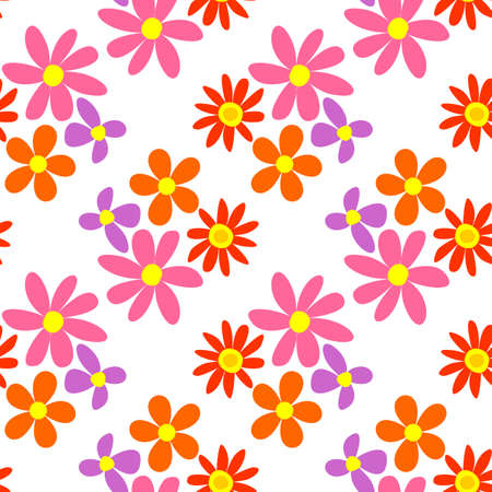 Beautiful seamless background with multicolored floral pattern. Vector design.のイラスト素材