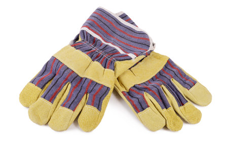 Working mens gloves isolated on white background