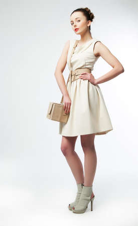 Full portrait of a fresh beautiful woman - fashion sexy mod  Series of photosの写真素材