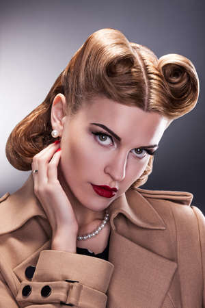 Nostalgy - Aristocratic Woman with Retro Hairstyleの写真素材