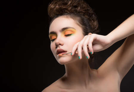 Sentiment. Nifty Cute Dreaming. Nostalgia. Bright Eye Makeupの写真素材