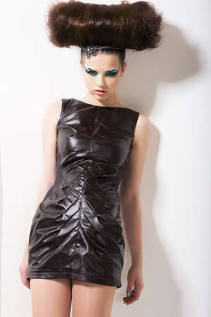 Alien. Extravagant Teenager Girl with Alternative Unusual Coiffure. Hippieの写真素材