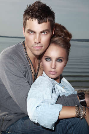 Beautiful romantic couple, man and woman.の写真素材