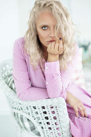 Portrait of a stylish blonde woman. Fashion. Vogue.の写真素材