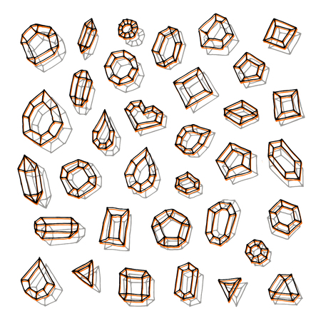 Hand drawn gems abstraction vector illustration backgroundのイラスト素材