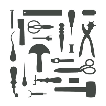 Gray tools silhouettes isolated on white backgroundのイラスト素材