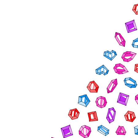 Hand drawn doodle gems illustration backgroundのイラスト素材
