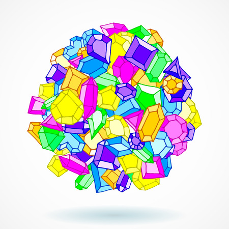Hand drawn doodle gems vector illustration backgroundのイラスト素材