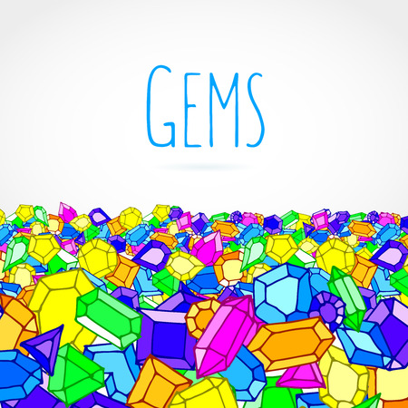 Hand drawn doodle gems vector illustration backgroundのイラスト素材