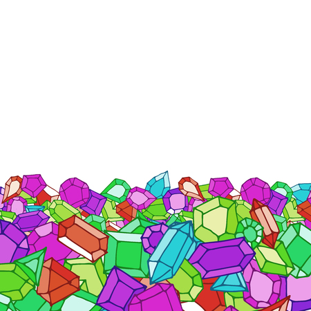 Hand drawn doodle gems illustration backgroundのイラスト素材