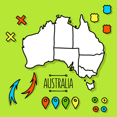 Hand drawn travel map illustration. Perfect for blog and printのイラスト素材