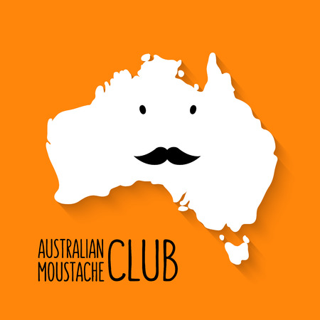 Fun moustache cartoon map vector illustration backgroundのイラスト素材