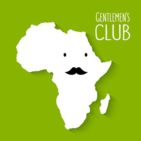 Fun moustache cartoon map vector illustration backgroundのイラスト素材