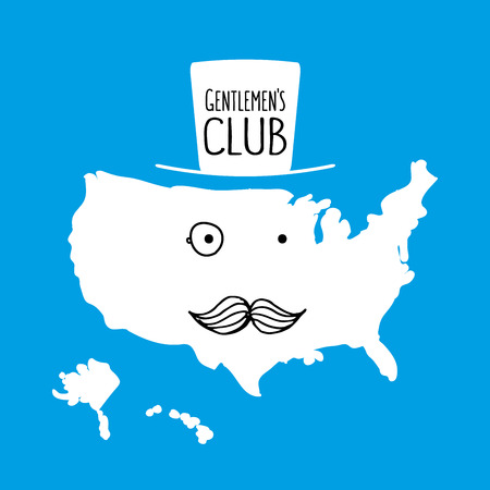 Fun moustache cartoon map vector illustration backgroundのイラスト素材