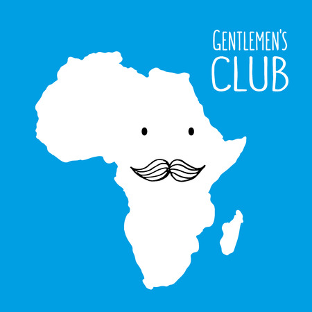 Fun moustache cartoon map vector illustration backgroundのイラスト素材