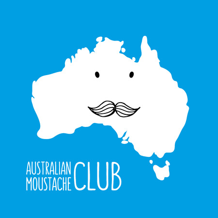 Fun moustache cartoon map vector illustration backgroundのイラスト素材