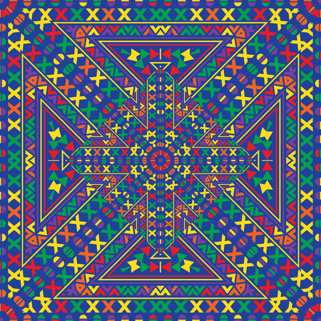 Abstract vector tribal ethnic background seamless patternのイラスト素材