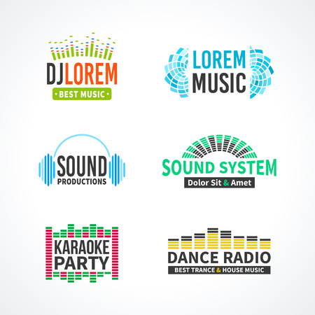 Fourth music equalizer emblem elements set separatedのイラスト素材