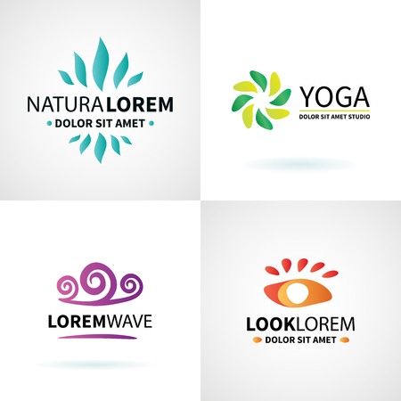 Set of natural spa yoga wellness meditation massage  elements vector illustrationのイラスト素材