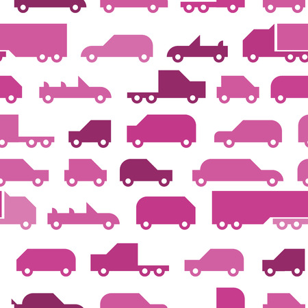 Flat with simple little cars vector seamless pattern textureのイラスト素材