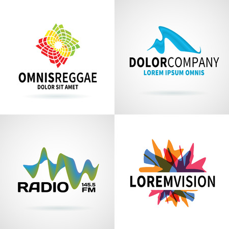 Set of modern color abstract emblem vector design elementsのイラスト素材
