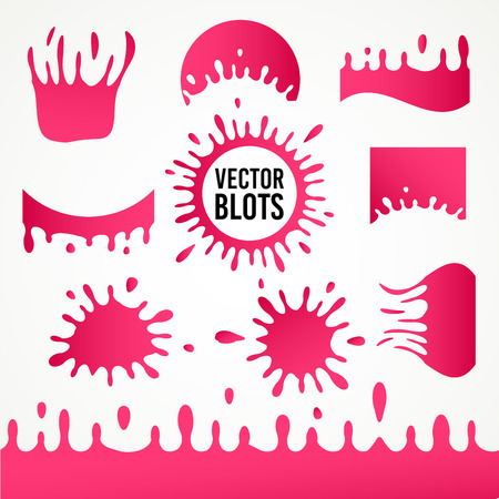 Set of abstract vector art ink splatters blots vector design elementsのイラスト素材
