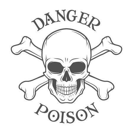 Human Evil Skull Vector Jolly Roger With Crossbones Logo Template Human Evil Skull Vector Jolly Roger