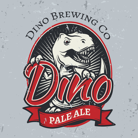 T-rex brewery insignia design.のイラスト素材