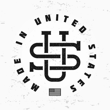 Made in USA monogram iconのイラスト素材