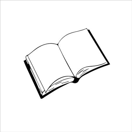 book read science draw illustration vector blackのイラスト素材