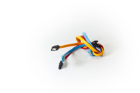 Multiple colored SATA cablesの写真素材