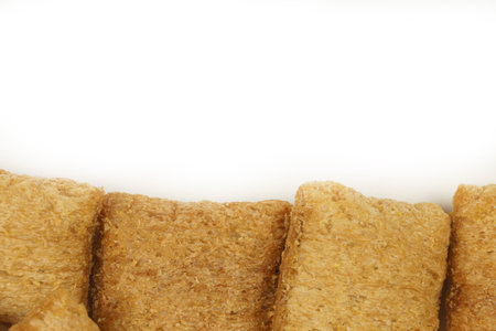 A line of pads at the bottom, close-up. Isolated. High quality photo
